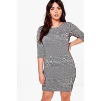 Leah 3/4 Sleeve Bodycon Dress - multi