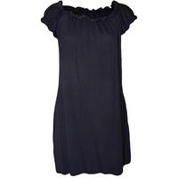 leanne ruffle detail gypsy top navy blue