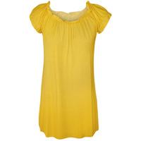 leanne ruffle detail gypsy top yellow