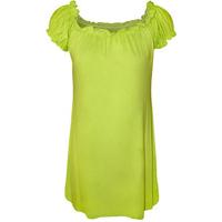 Leanne Ruffle Detail Gypsy Top - Lime