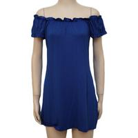 leanne ruffle detail gypsy top royal blue