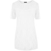 leslie lace short sleeve top white