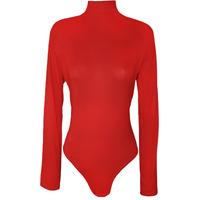 Leigh Turtleneck Long Sleeve Bodysuit - Red
