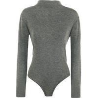 Leigh Turtleneck Long Sleeve Bodysuit - Dark Grey