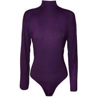Leigh Turtleneck Long Sleeve Bodysuit - Purple