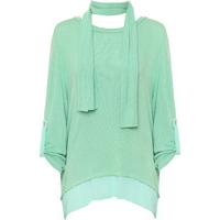 leandra open back scarf top green