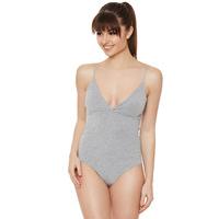 leyla cami wrapover v neck bodysuit light grey