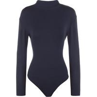 Leigh Turtleneck Long Sleeve Bodysuit - Navy Blue