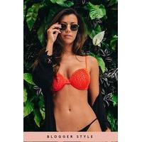 Letisha Orange Metallic Detail Bikini Set