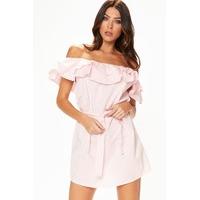 Leah Pink Bardot Frill Dress