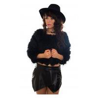 Leema Black Faux Fur Coat
