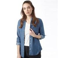 levis womens sidney 1 pocket boyfriend shirt ocean blue 1