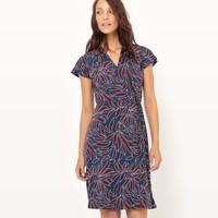 Leaf Print Wrapover Dress