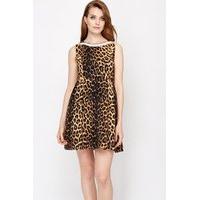Leopard Print Skater Dress