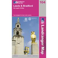 Leeds & Bradford - OS Landranger Active Map Sheet Number 104
