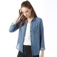 levis womens modern 1 pocket denim shirt medium bright