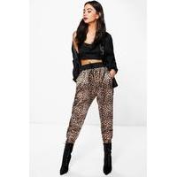 leopard print satin joggers multi