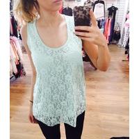 Leigh crochet and lace vest