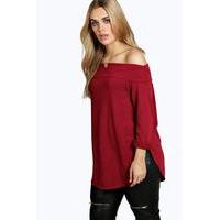 Leanne Bardot Long Sleeve Knitted Top - wine