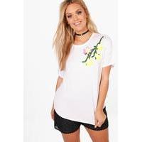 Leah Sequin Detail T-shirt - white