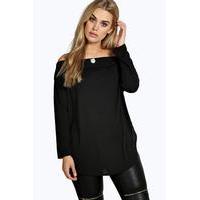 Leanne Bardot Long Sleeve Knitted Top - black