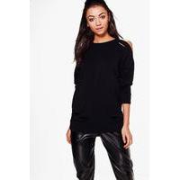 Leila Distressed Sweatshirt - black