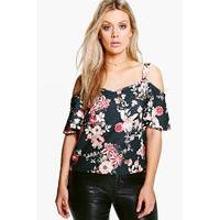 Leanne Bardot Strap Detail Floral Top - multi