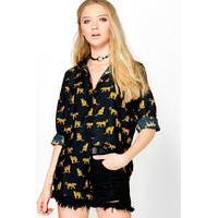 Leopard Print Shirt - black