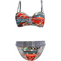 Les P\'tites Bombes 2 Pieces Multicolor Swimsuit Bandeau Push Up C Cup Urban 011 women\'s Bikinis in Multicolour