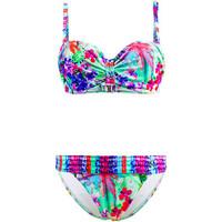 les ptites bombes 2 pieces multicolor swimsuit bandeau push up c cup s ...