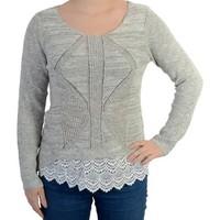 le temps des cerises pullover ecota light ash grey womens sweater in g ...