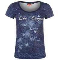 lee cooper textured scoop t shirt ladies