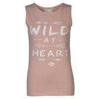 lee cooper wild at heart graphic tank top ladies