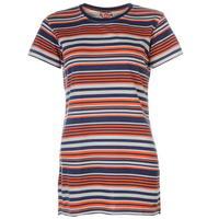 Lee Cooper Stripe Split T Shirt Ladies