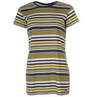 lee cooper stripe split t shirt ladies