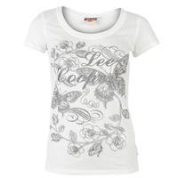 Lee Cooper Glitter Logo T shirt Ladies