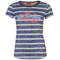 Lee Cooper Textured Stripe T Shirt Ladies