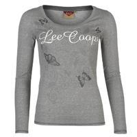Lee Cooper Textured Long Sleeve Scoop T Shirt Ladies