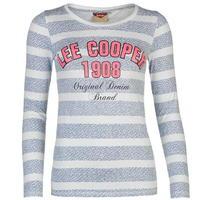 lee cooper textured long sleeve t shirt ladies