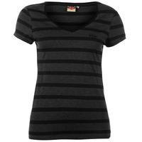 lee cooper yarn dye v neck tshirt womens