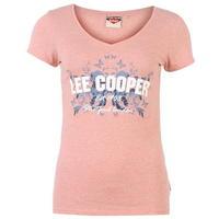 Lee Cooper Large Logo V Neck TShirt Womens