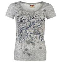 lee cooper textured scoop t shirt ladies