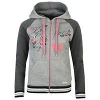 lee cooper glizty zip hooded sweater ladies