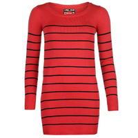 lee cooper stripe long knit jumper ladies