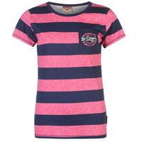 Lee Cooper Textured Stripe T Shirt Ladies