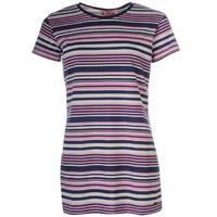 Lee Cooper Stripe Split T Shirt Ladies