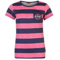 lee cooper textured stripe t shirt ladies