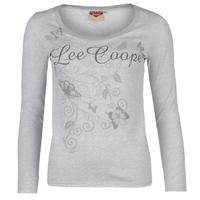 Lee Cooper Textured Long Sleeve Scoop T Shirt Ladies