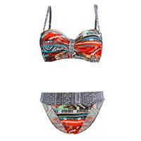 Les P\'tites Bombes 2 Pieces Multicolor Swimsuit Bandeau Push Up C Cup Urban 011