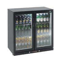 lec double door back bar cooler 180 bottles